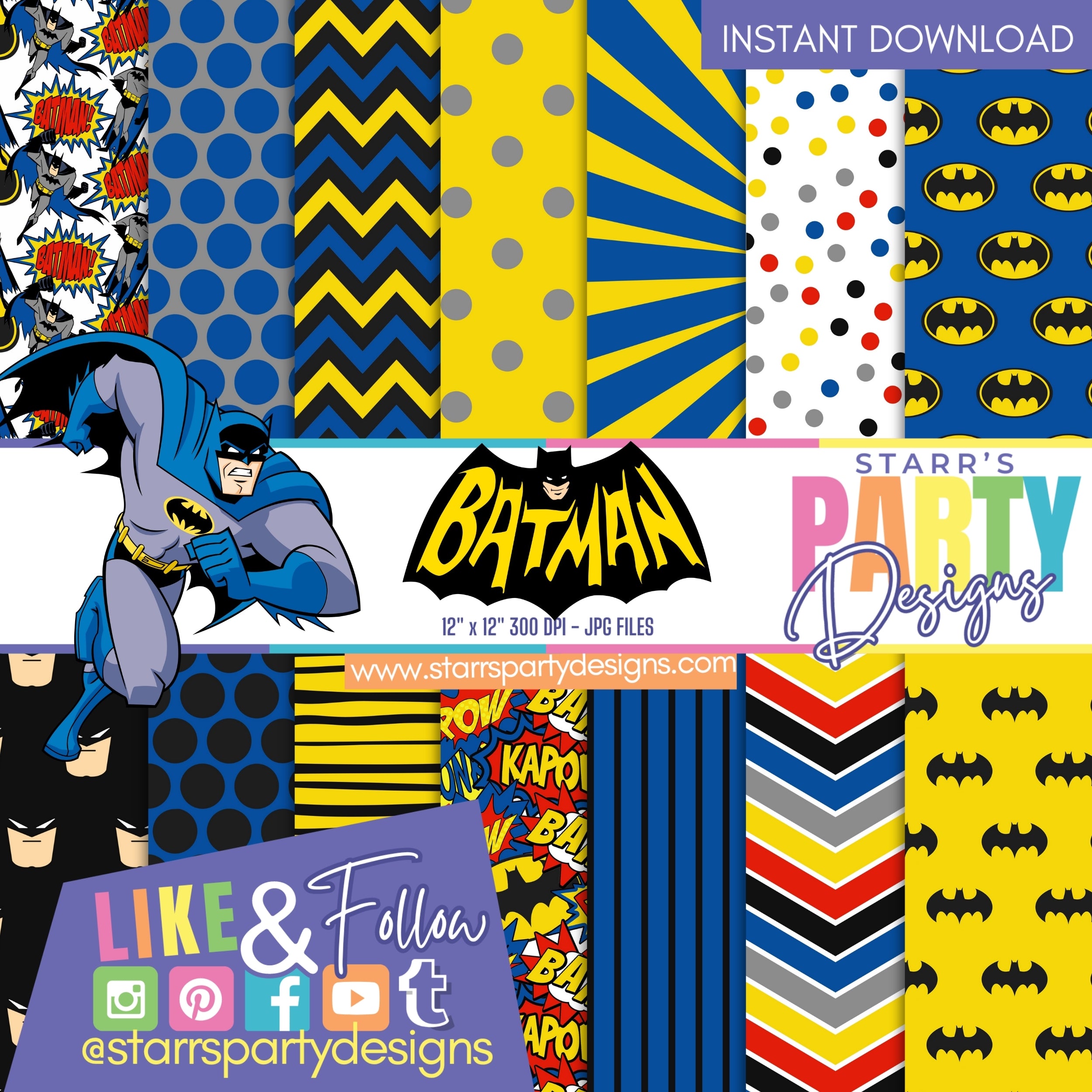 BATMAN PAPER PACK 1 – Starr's Party Designs