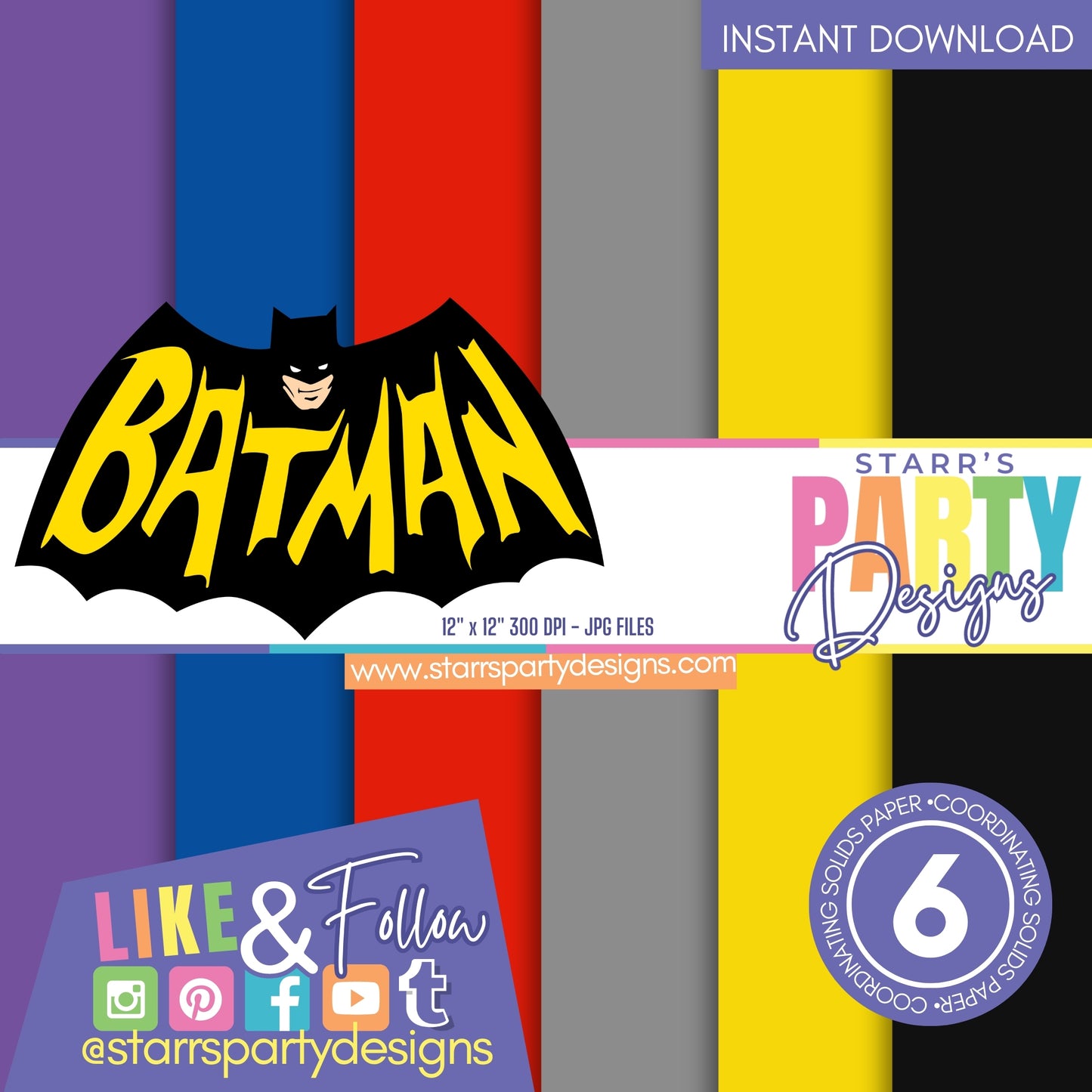 BATMAN SOLIDS PAPER PACK