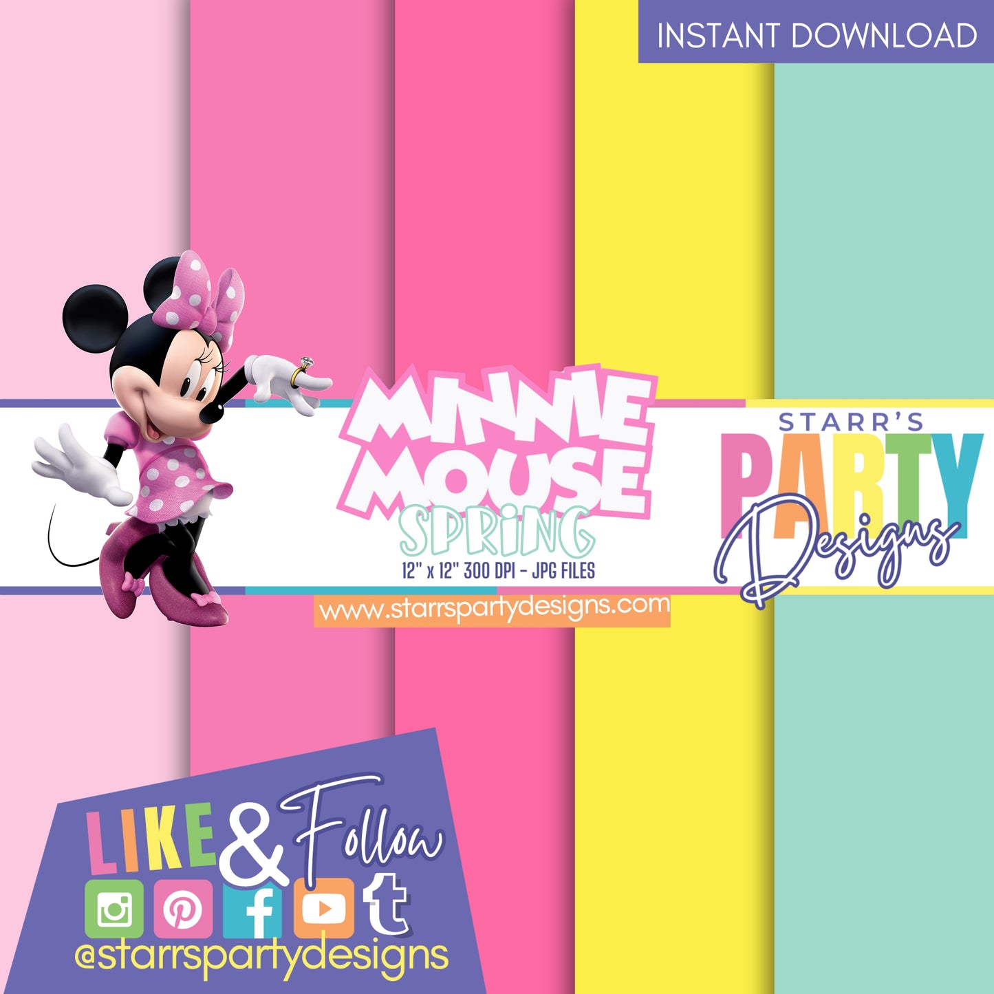 MINNIE MOUSE SPRING SOLIDS PAPER PACK