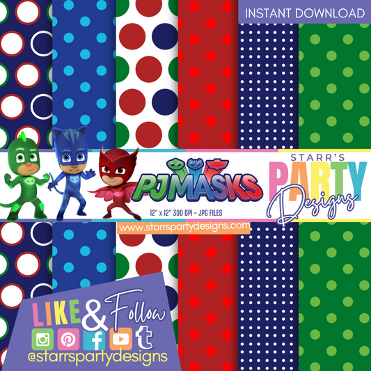 PJ MASKS DOTS PAPER PACK