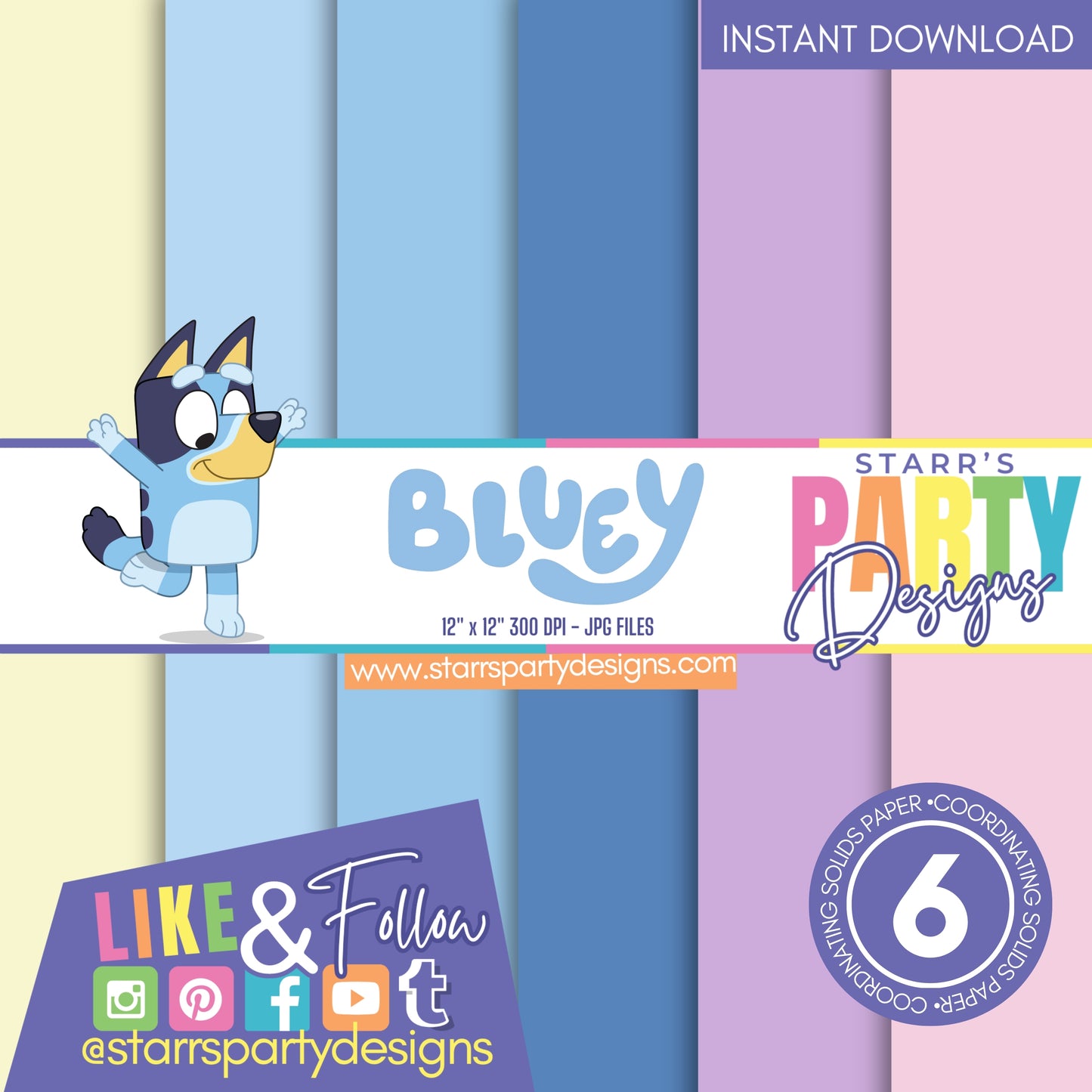 BLUEY PASTEL SOLIDS PAPER PACK 1