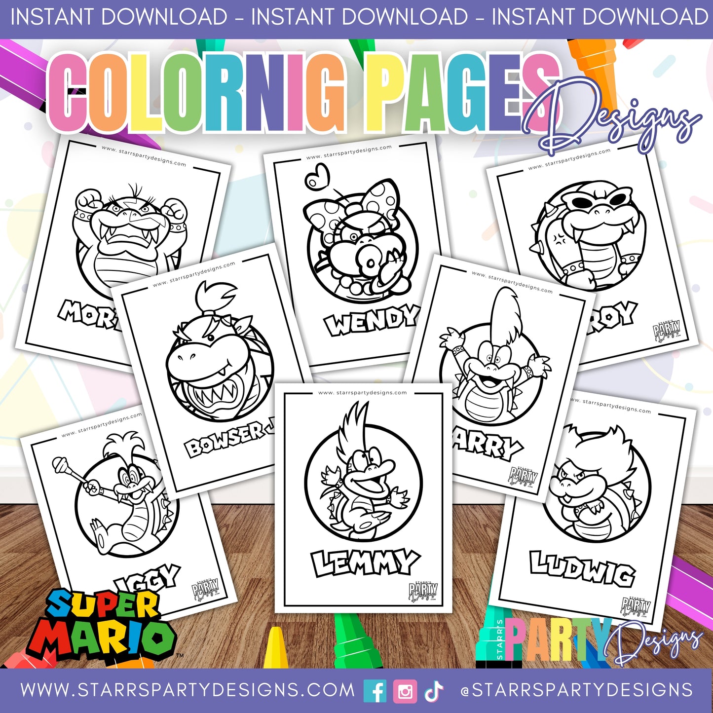 BOWSER'S KIDS COLORING PAGES