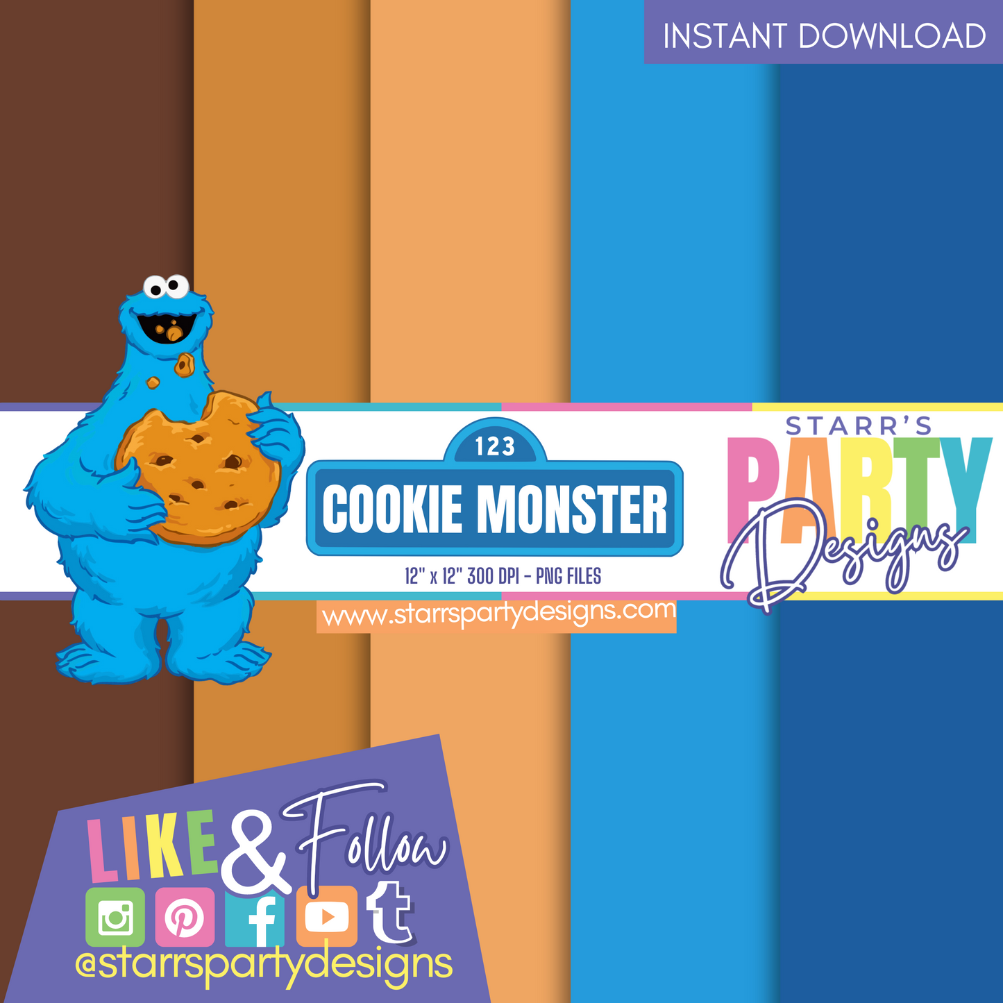 COOKIE MONSTER SOLIDS PAPER PACK