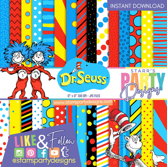 DR. SEUSS DIGITAL PAPER PACK DELUXE 1