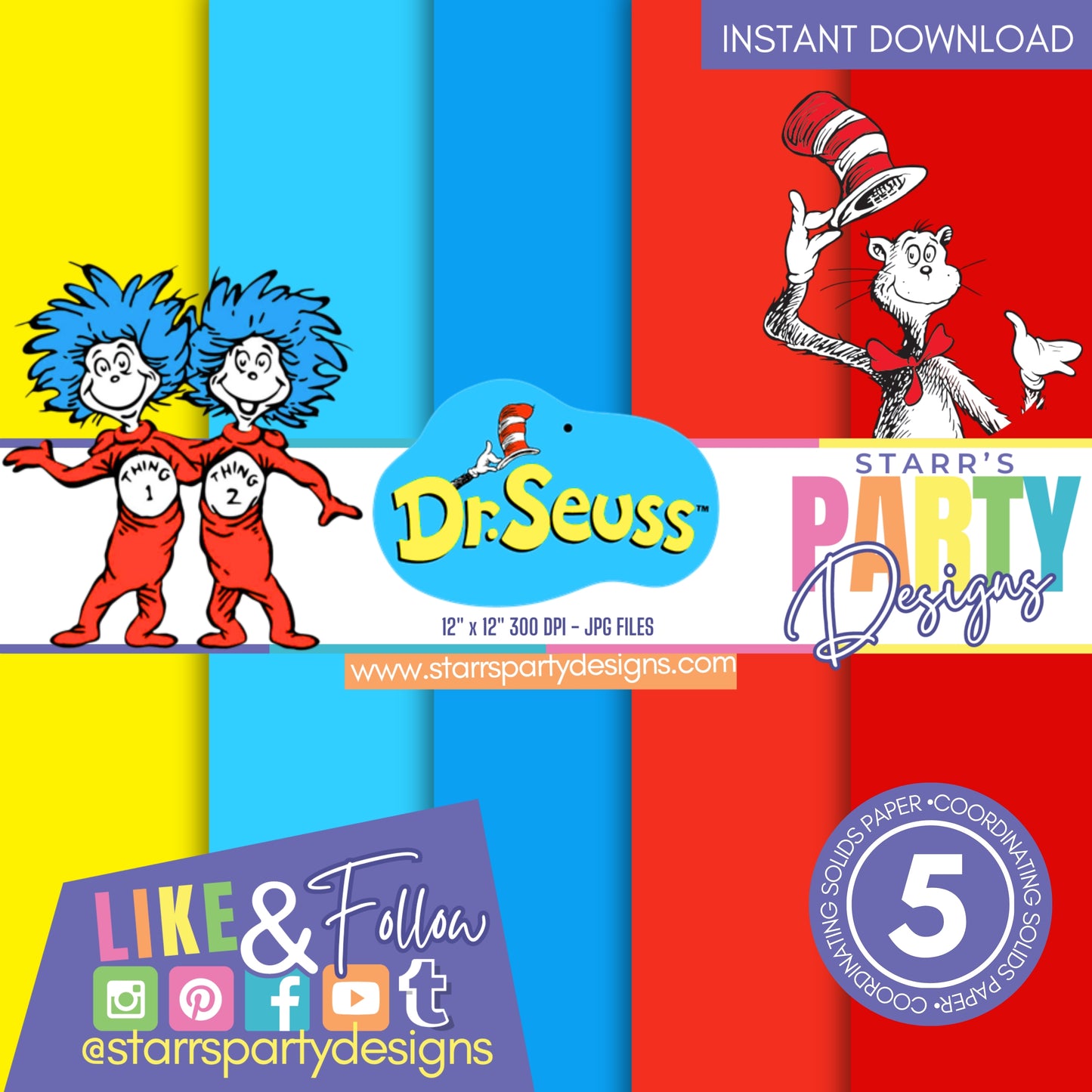 DR. SEUSS SOLIDS DIGITAL PAPER PACK