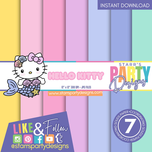 HELLO KITTY PASTEL MERMAID SOLIDS PAPER PACK