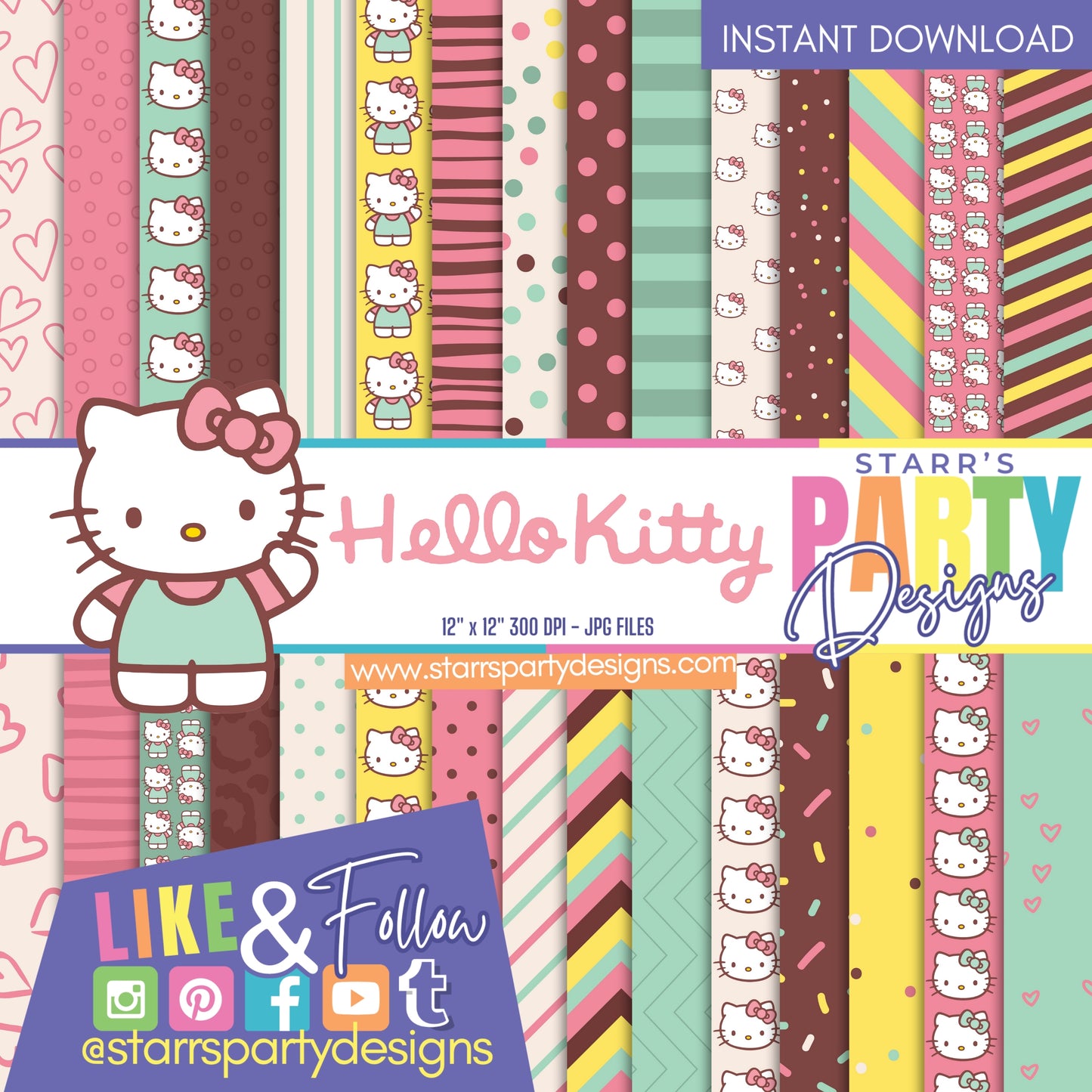 HELLO KITTY PASTEL PAPER PACK 1