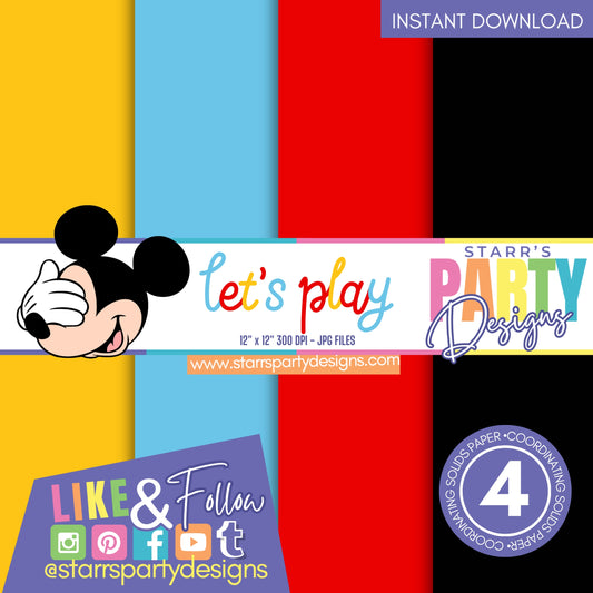 LET'S PLAY WITH MICKEY SOLIDS PAPER PACK