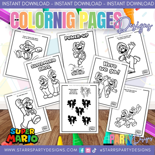 MARIO AND LUIGI COLORING PAGES