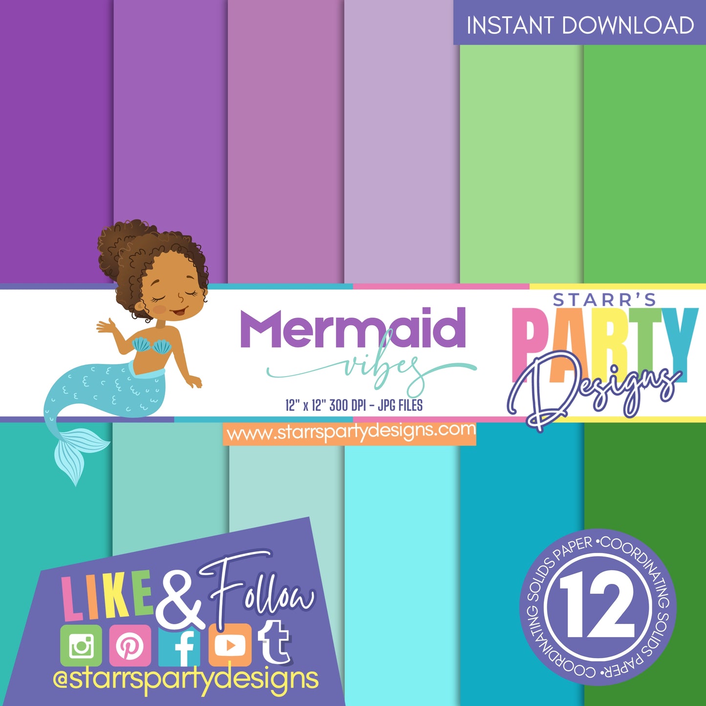 MERMAID VIBES SOLIDS PAPER PACK