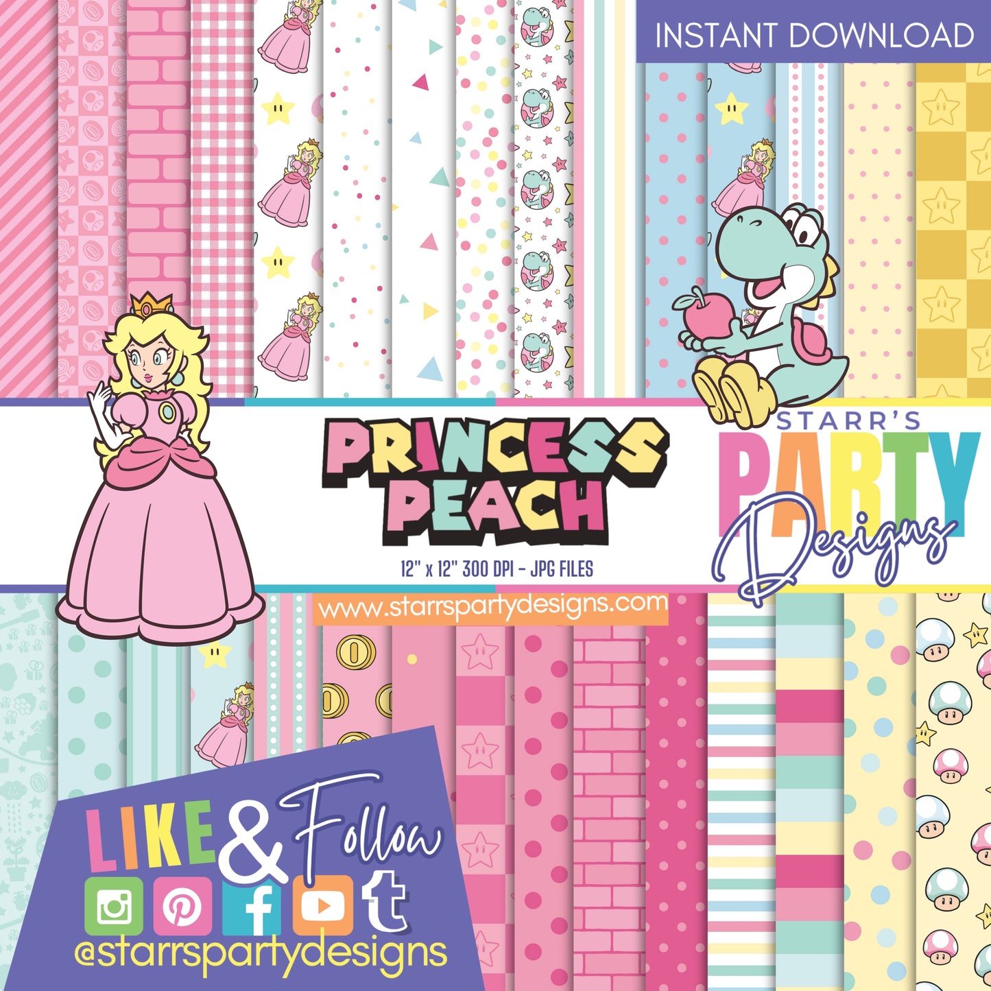 PRINCESS PEACH PASTEL PAPER PACK