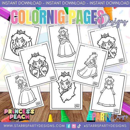 PRINCESS PEACH COLORING PAGES