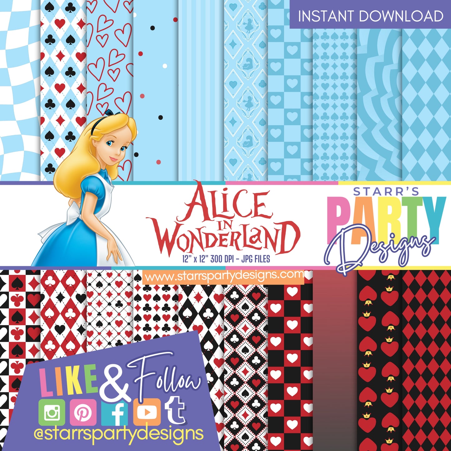 ALICE IN WONDERLAND RED PAPER PACK