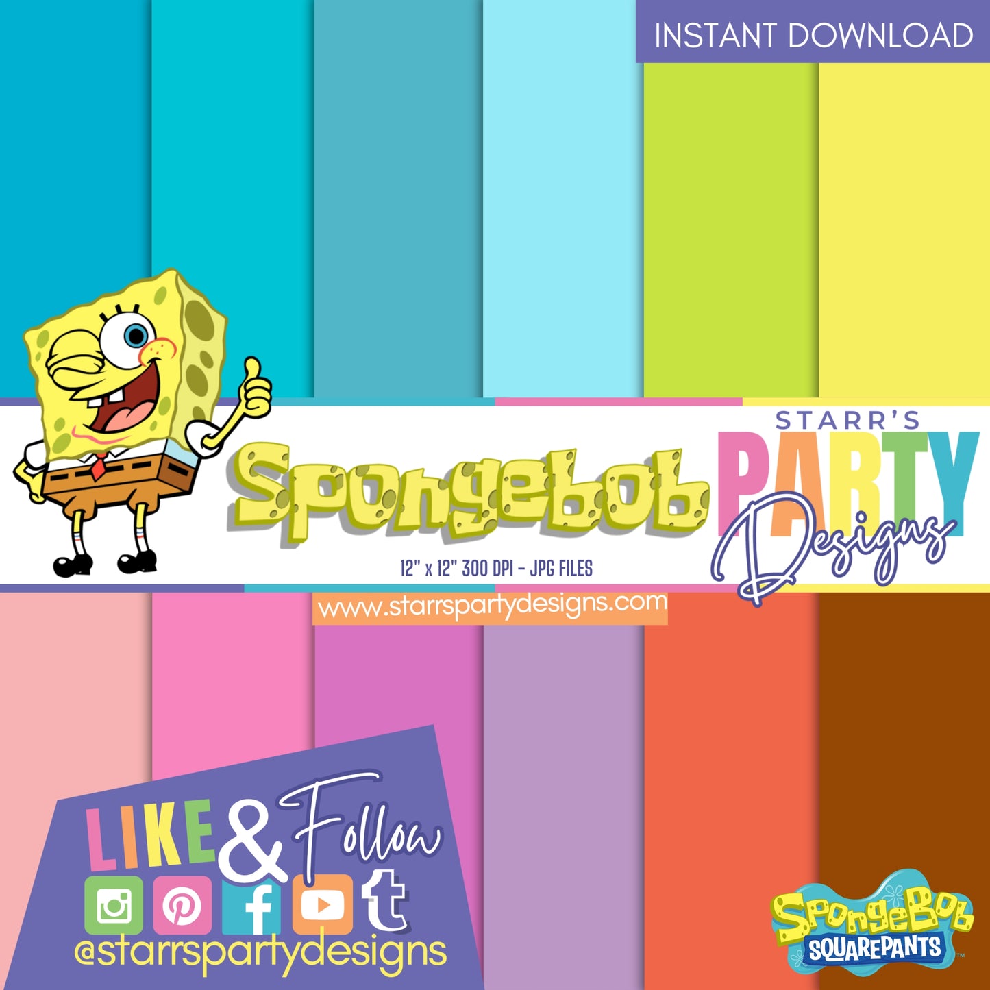 SPONGEBOB GIRL SOLIDS PAPER PACK