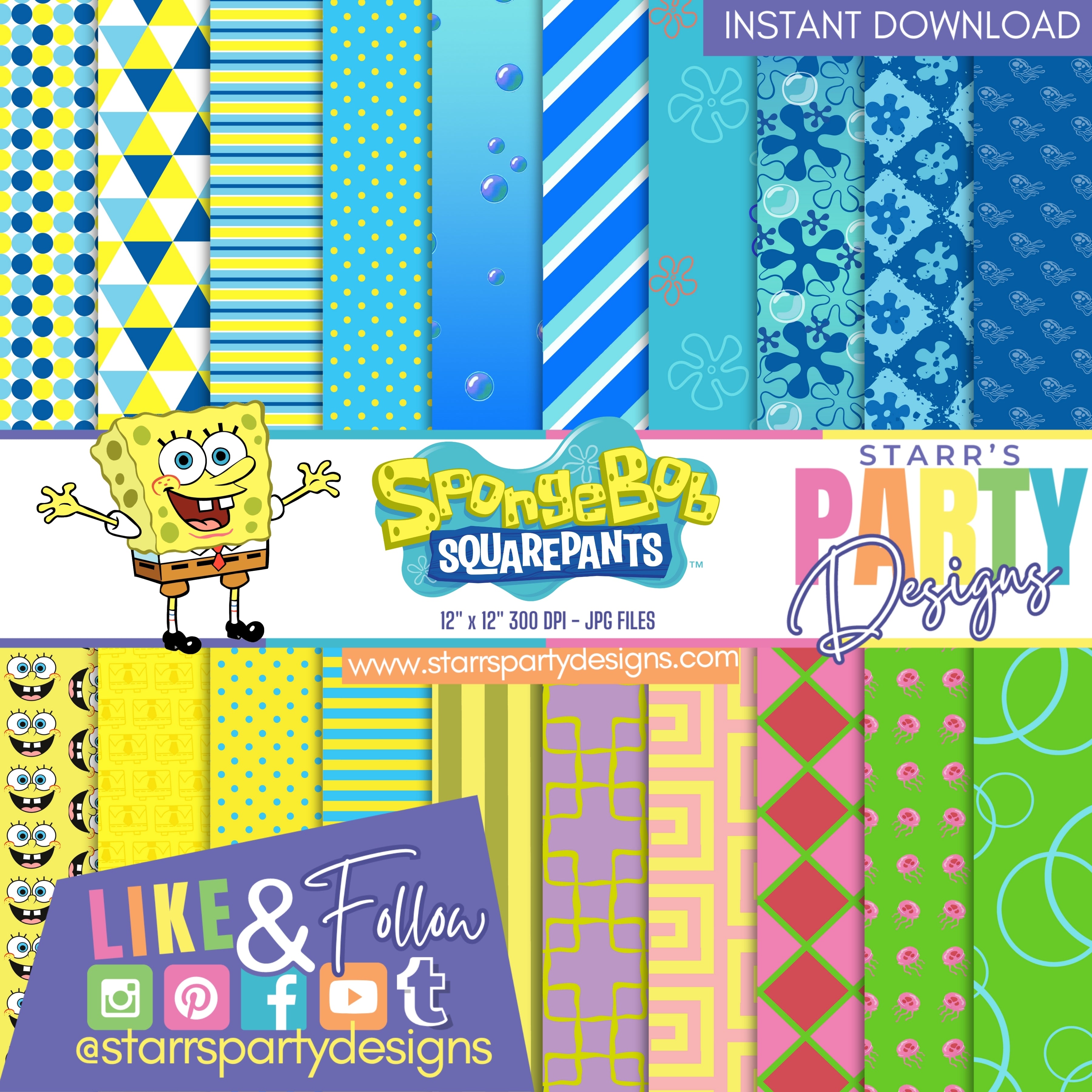 SPONGEBOB SQUAREPANTS PAPER PACK – Starr's Party Designs