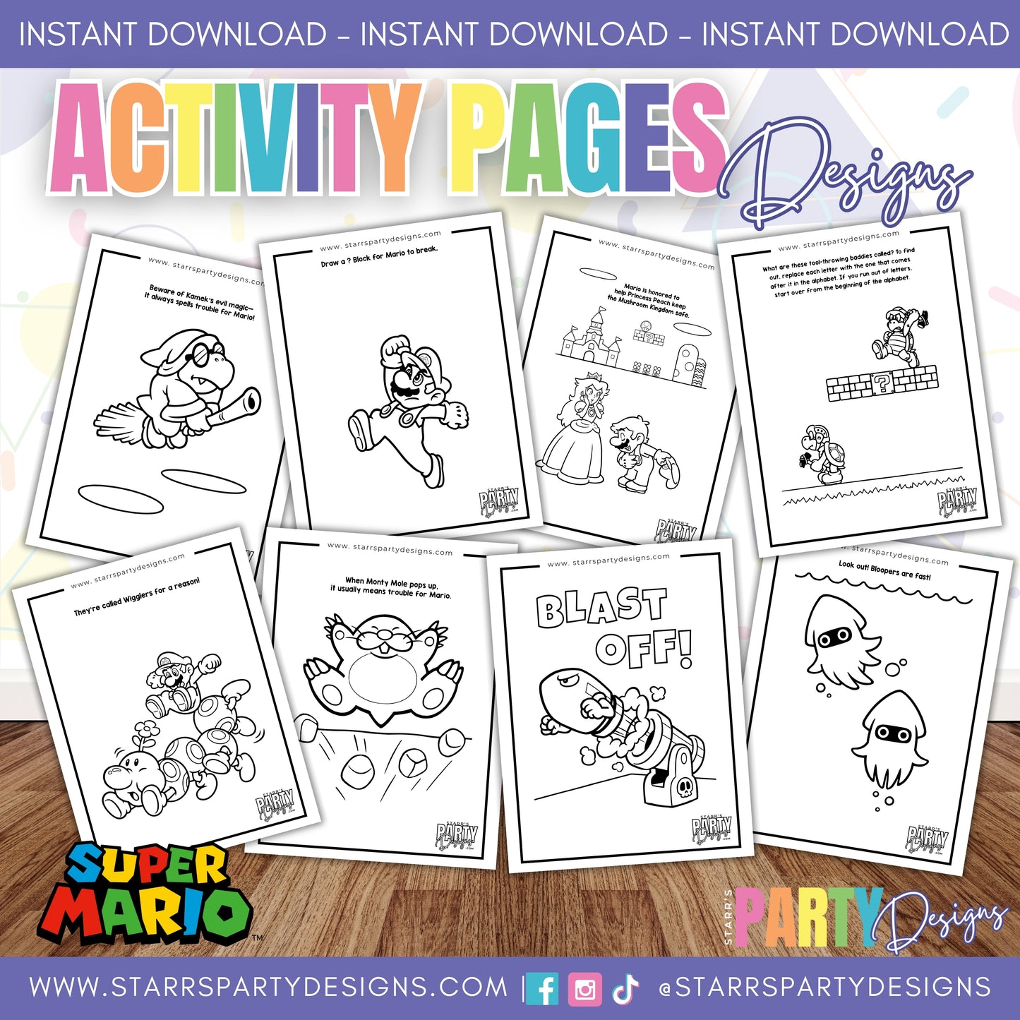 SUPER MARIO ACTIVITY SHEETS 1