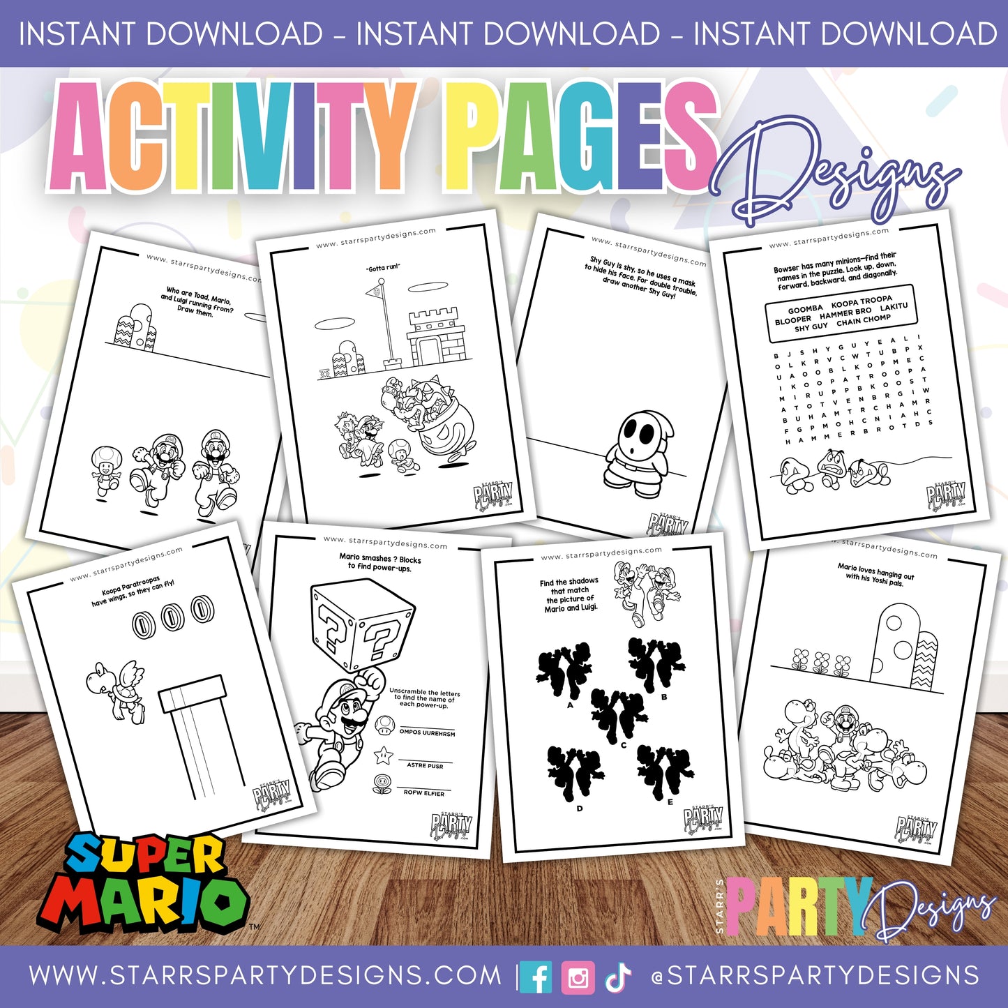 SUPER MARIO ACTIVITY SHEETS 2