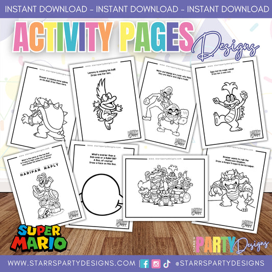 SUPER MARIO VILLIANS ACTIVITY SHEETS 1