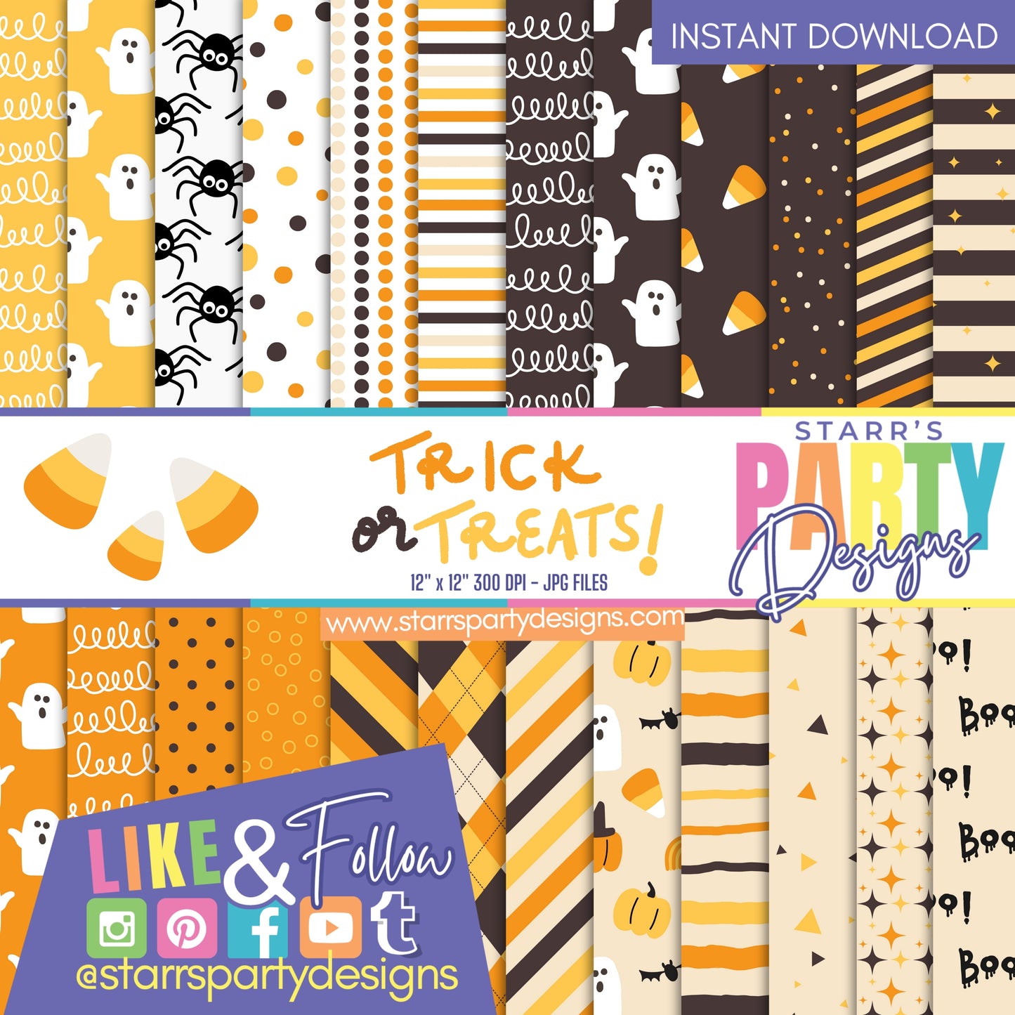 TRICK OR TREATS! ORANGE PAPER PACK