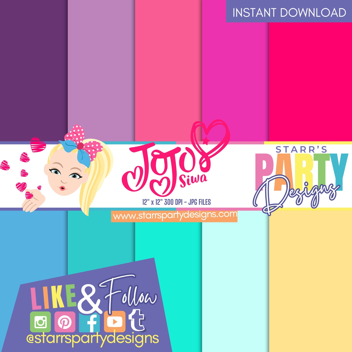 JOJO SIWA SOLIDS PAPER PACK STYLE 1