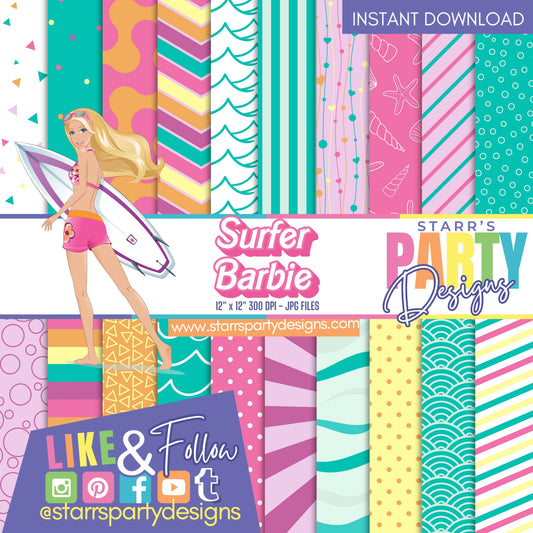 SURFER BARBIE PAPER PACK 2