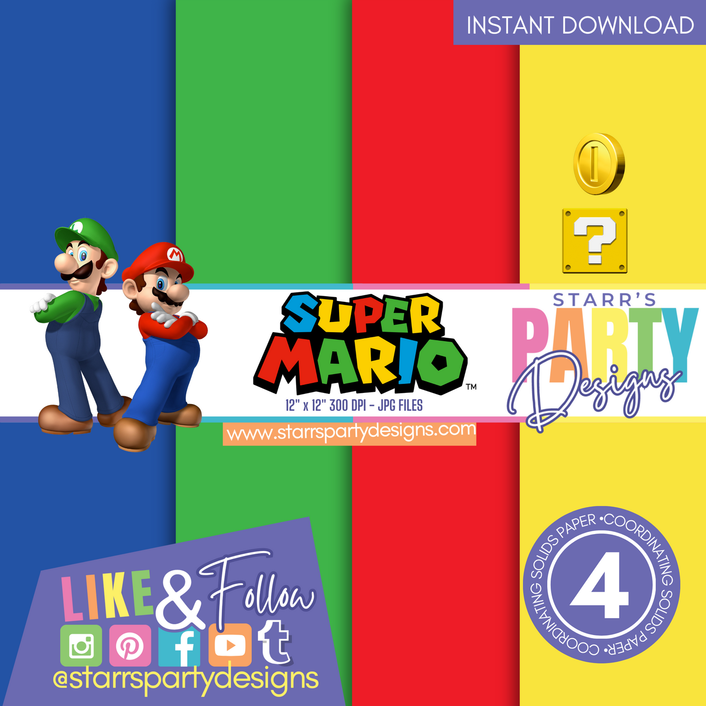 SUPER MARIO SOLIDS PAPER PACK