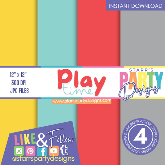 PLAY TIME SOLIDS PAPER PACK