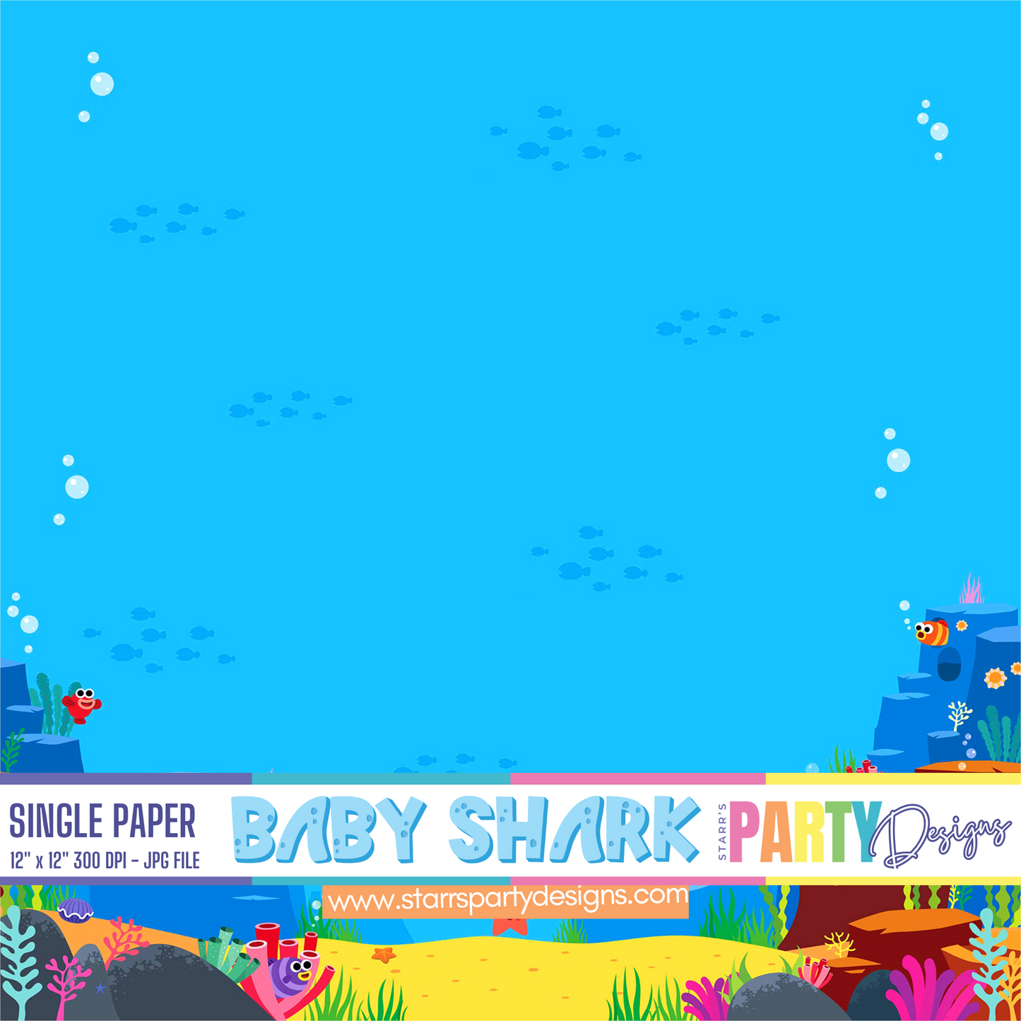 BABY SHARK SCENE DIGITAL PAPER 1