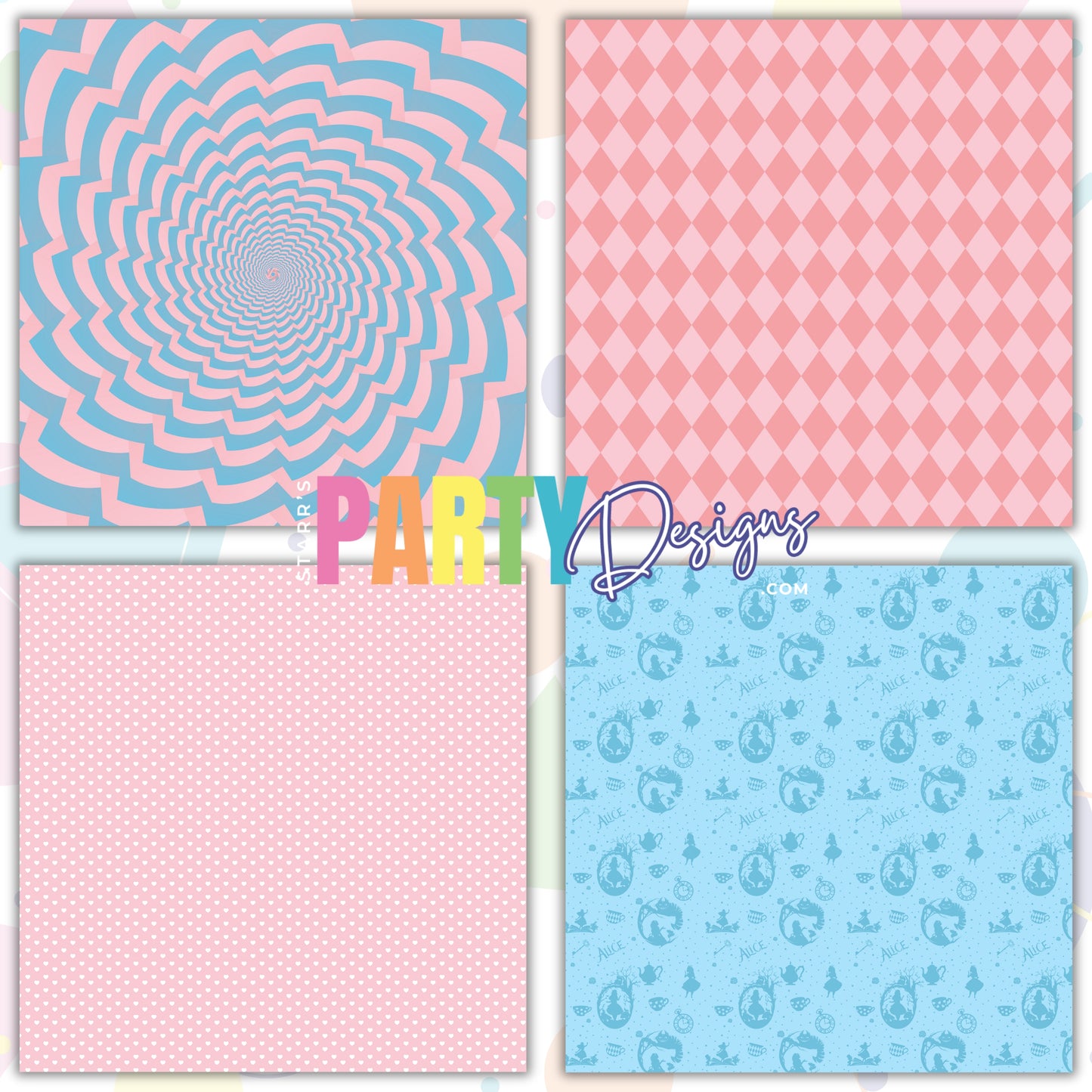 ALICE IN WONDERLAND PASTEL PAPER PACK 4