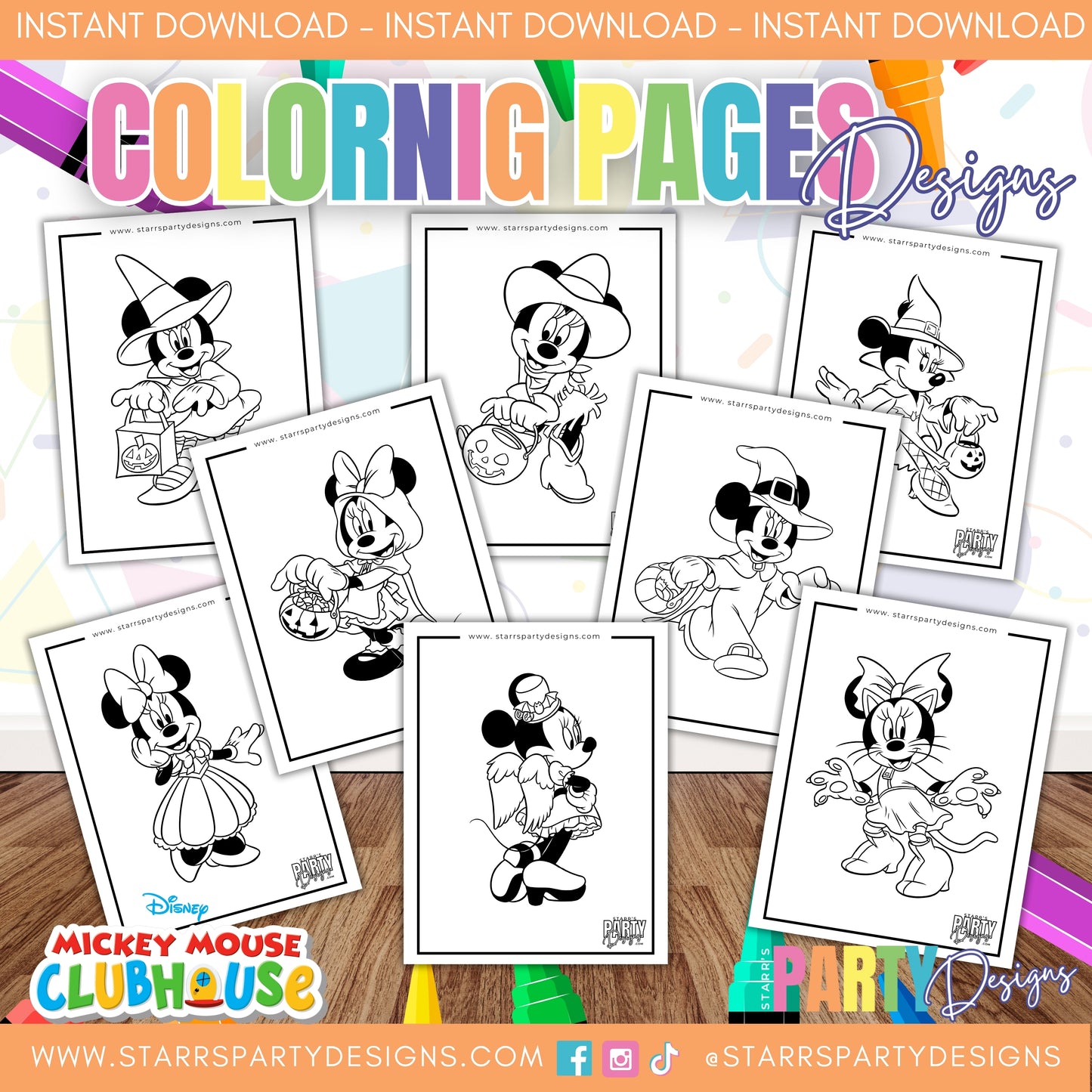 MINNIE ON HALLOWEEN COLORING PAGES