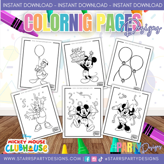 CELEBRATE WITH MICKEY & FRIENDS COLORING PAGES 1