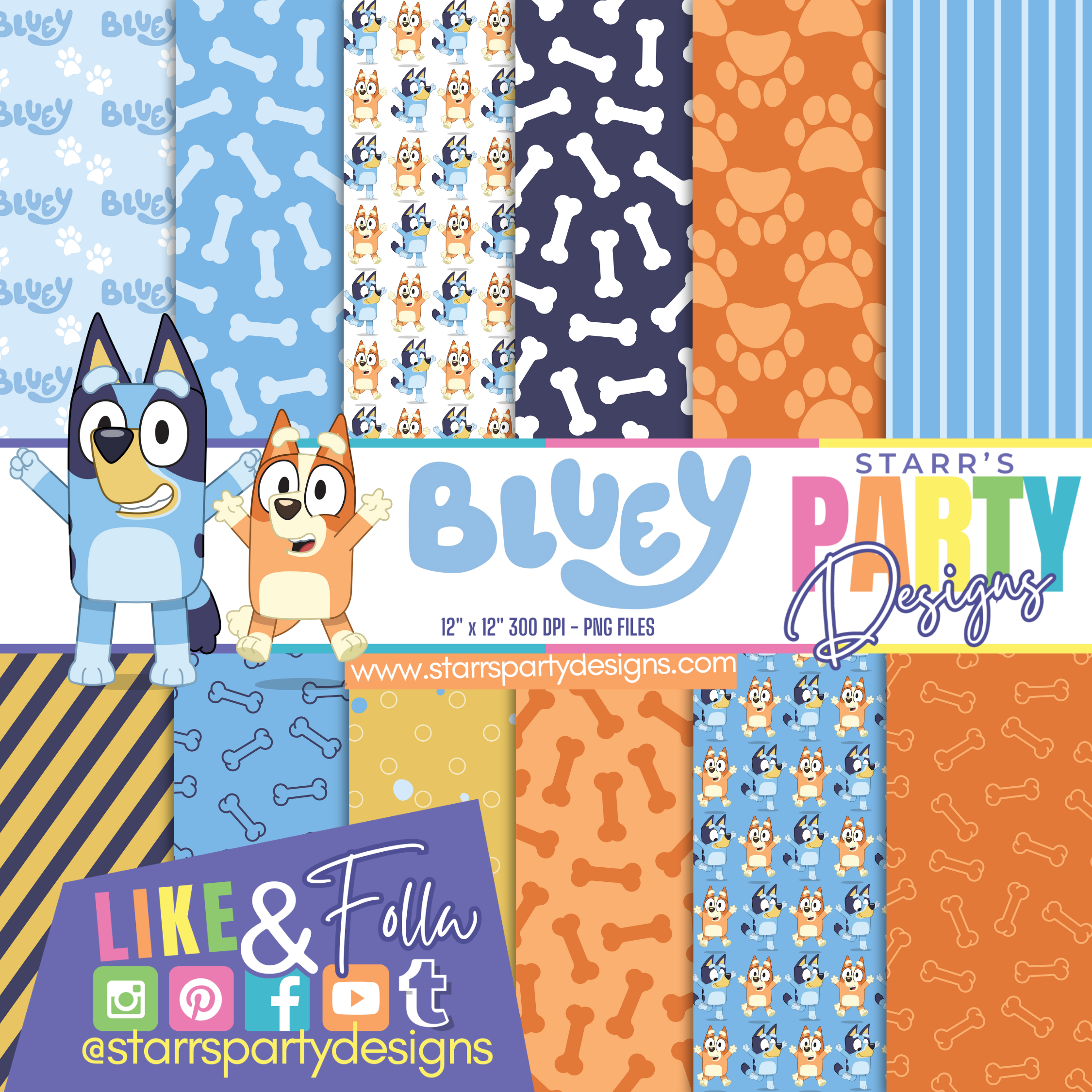 BLUEY PAPER PACK 2 – Starr's Party Designs
