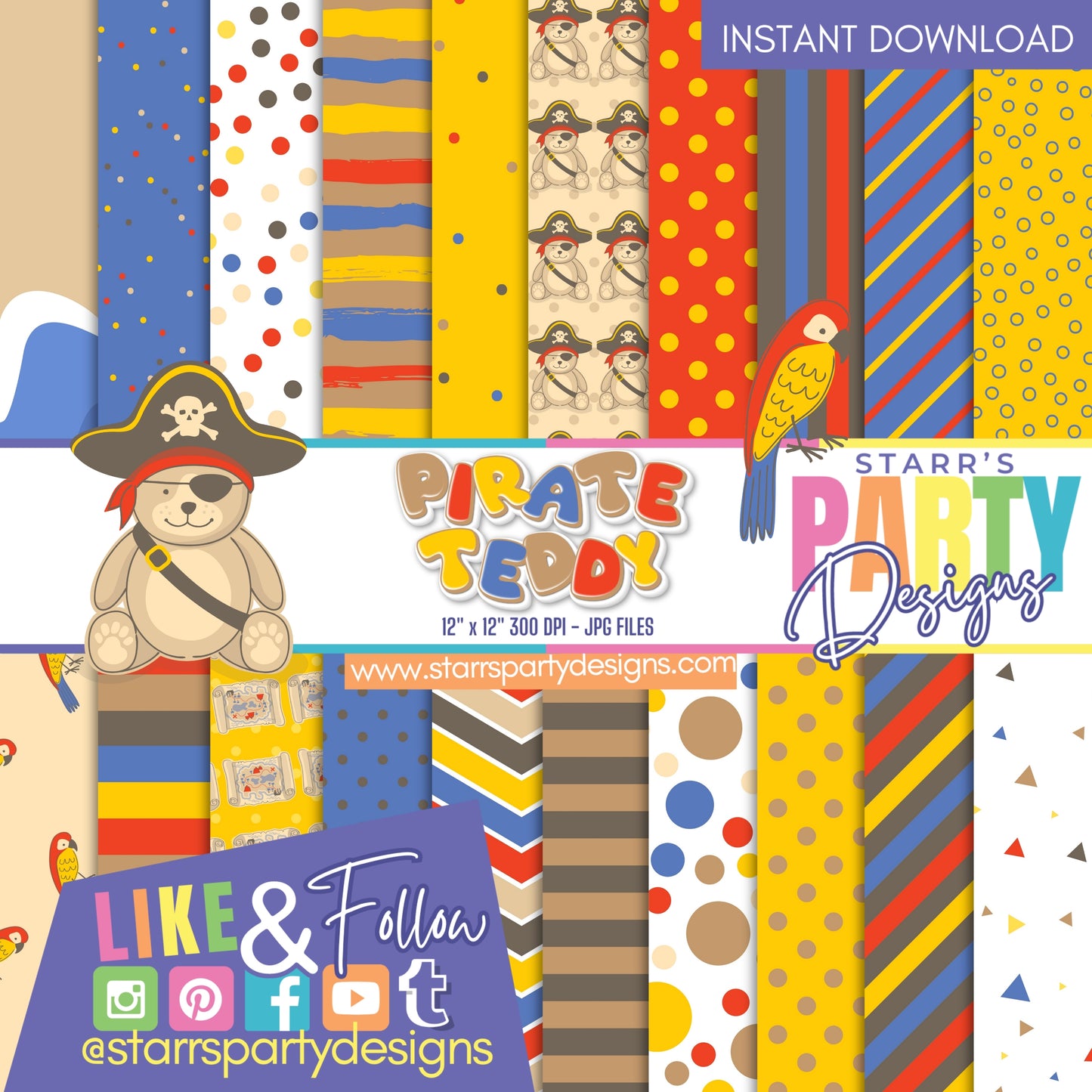 PIRATE TEDDY PAPER PACK