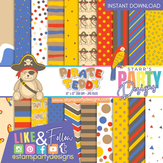 PIRATE TEDDY PAPER PACK