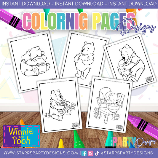 POOH BEAR COLORING PAGES