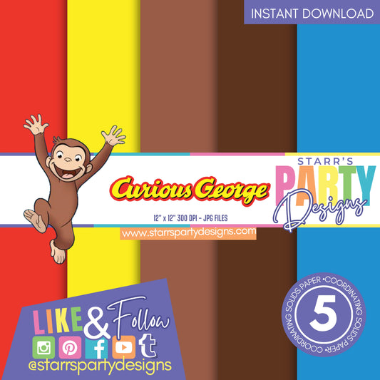 CURIOUS GEORGE SOLIDS PAPER PACK