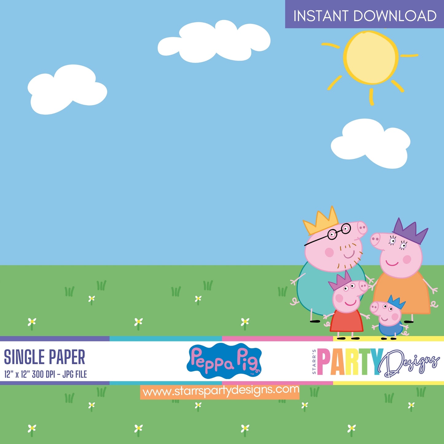 PEPPA PIG SCENE DIGITAL PAPER 1