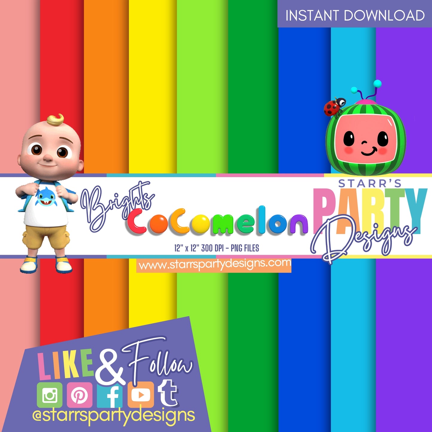 COCOMELON BRIGHTS SOLIDS PAPER PACK