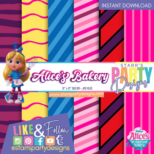 ALICE'S BAKERY STRIPES PAPER PACK