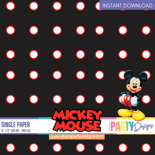 MICKEY MOUSE RED DIGITAL PAPER 1