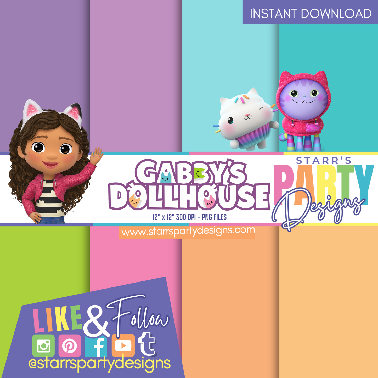 GABBY'S DOLLHOUSE SOLIDS PAPER PACK