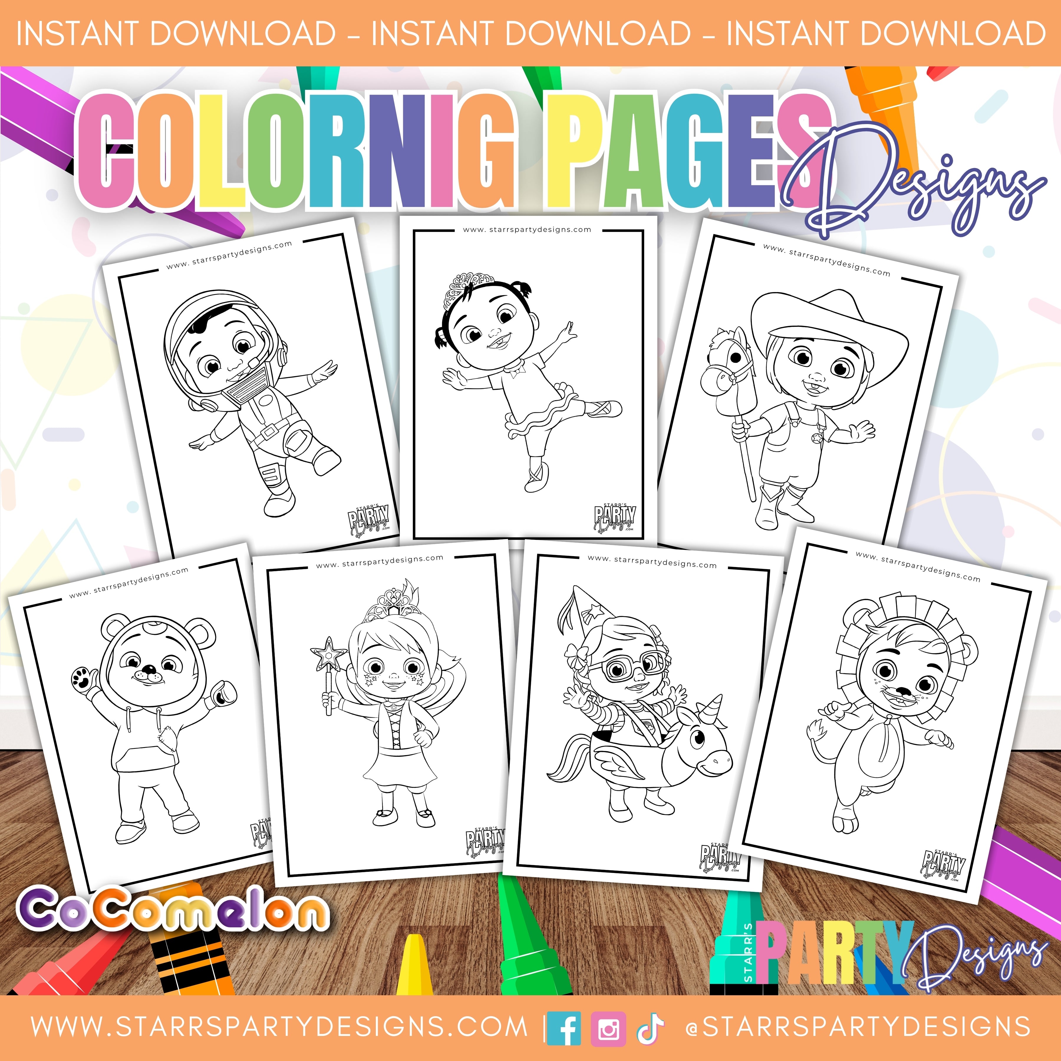 COCOMELON HALLOWEEN COLORING PAGES 1 – Starr's Party Designs