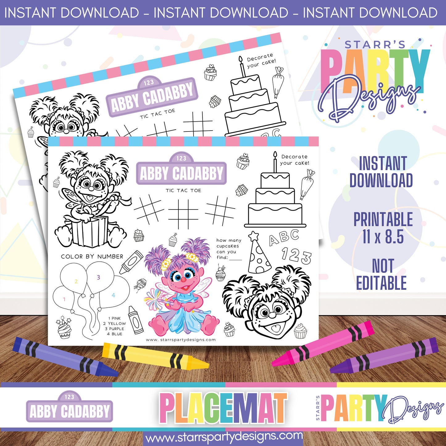 PLACEMAT ACTIVITY SHEET | ABBY CADABBY A2