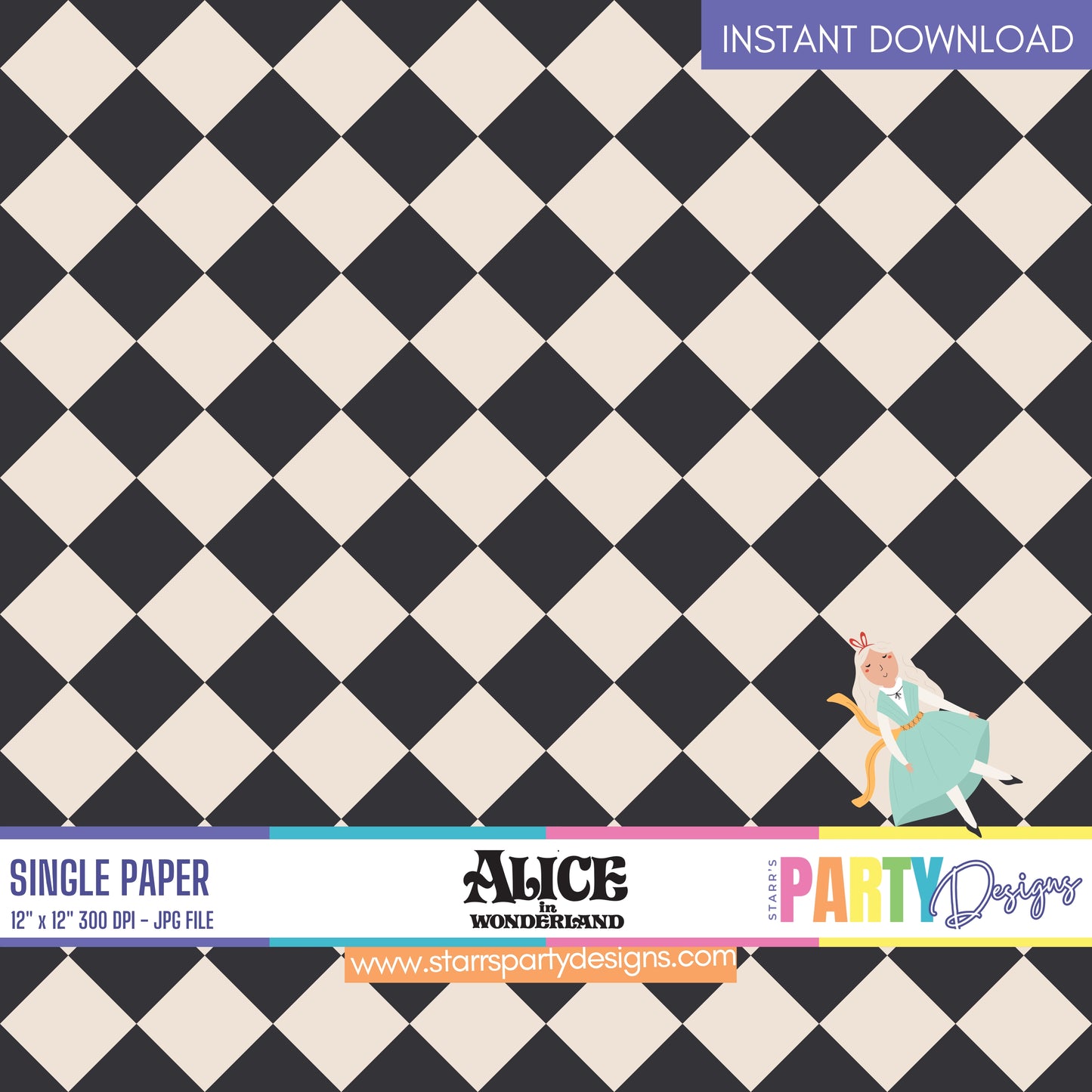 ALICE IN WONDERLAND 2 DIGITAL PAPER 1