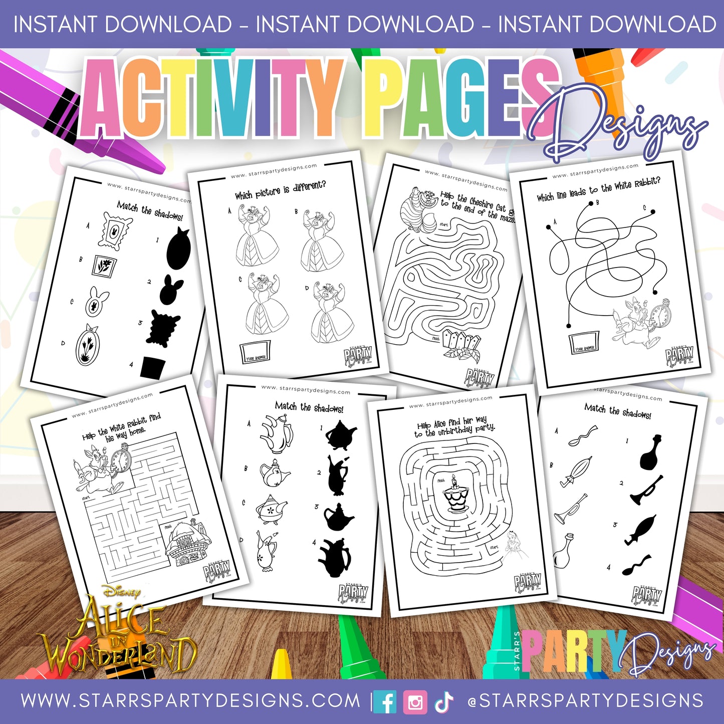 ALICE IN WONDERLAND ACTIVITY PAGES 1