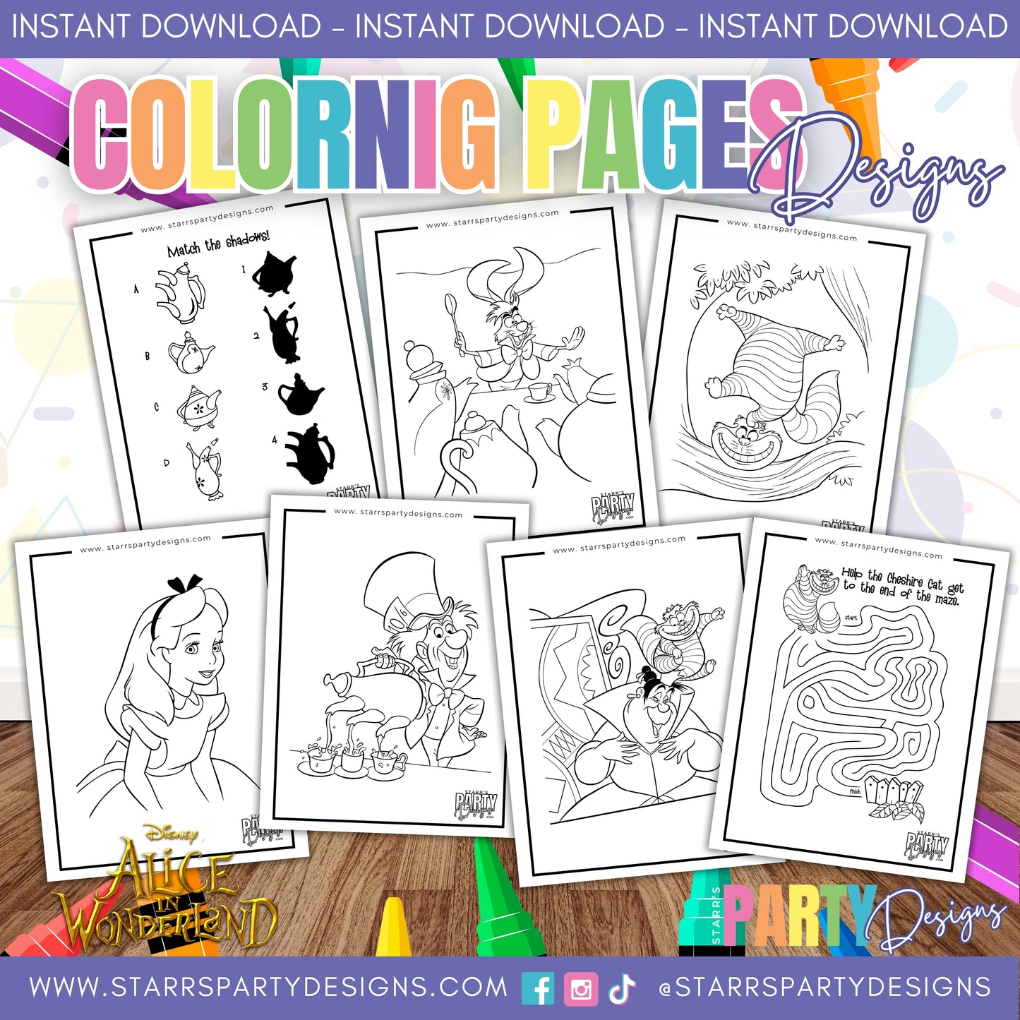 ALICE IN WONDERLAND COLORING PAGES A2