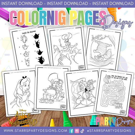 ALICE IN WONDERLAND COLORING PAGES A2