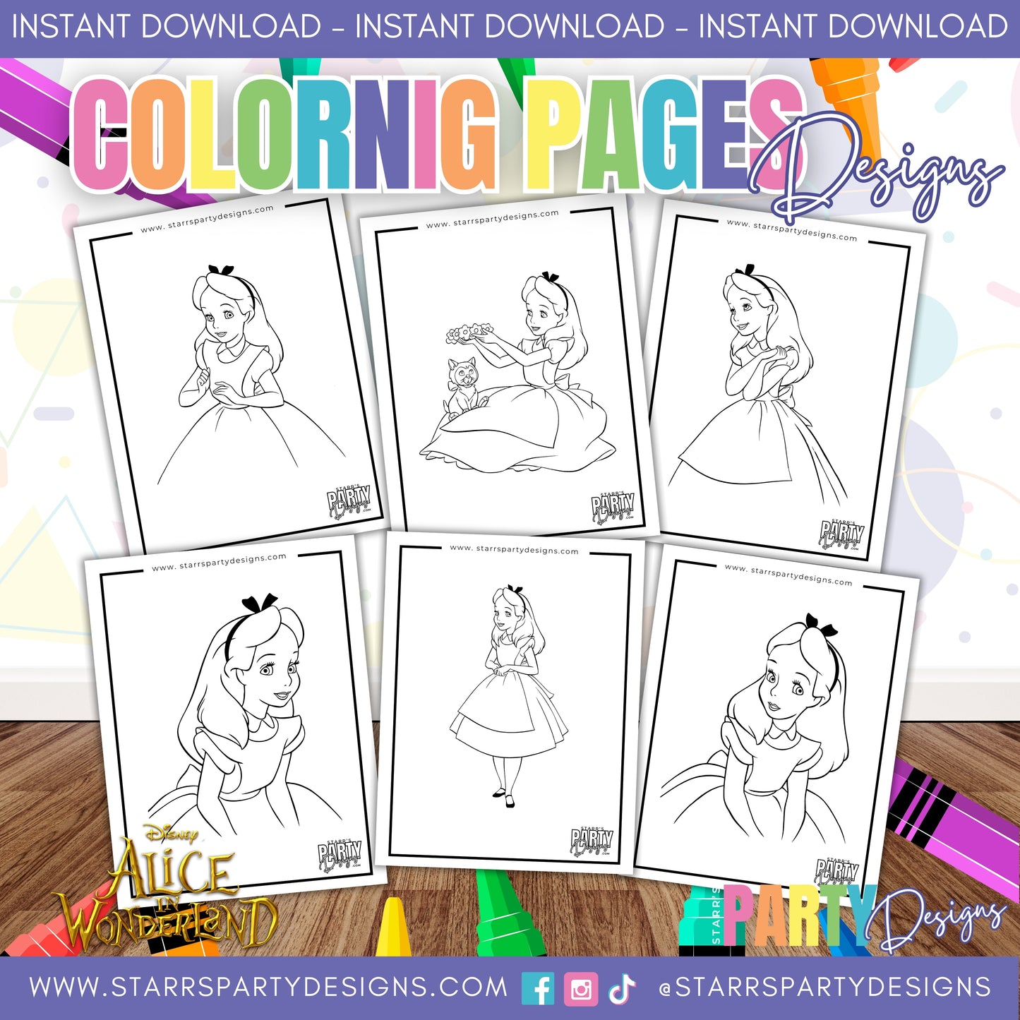 ALICE IN WONDERLAND COLORING PAGES A1