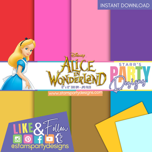 ALICE IN WONDERLAND SOLIDS PAPER PACK