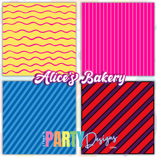 ALICE'S BAKERY STRIPES PAPER PACK